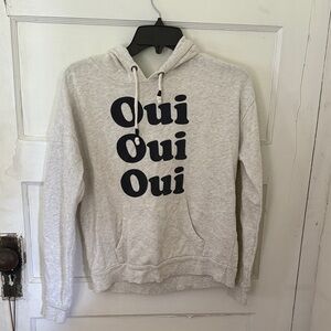 Forever 21 Cream Hoodie with Black Graphic
